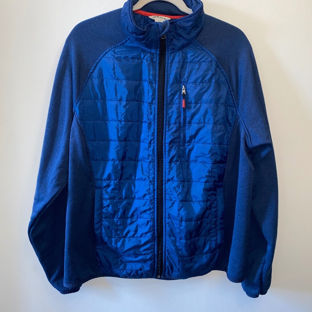 Orvis Blue Fleece and Nylon Jacket